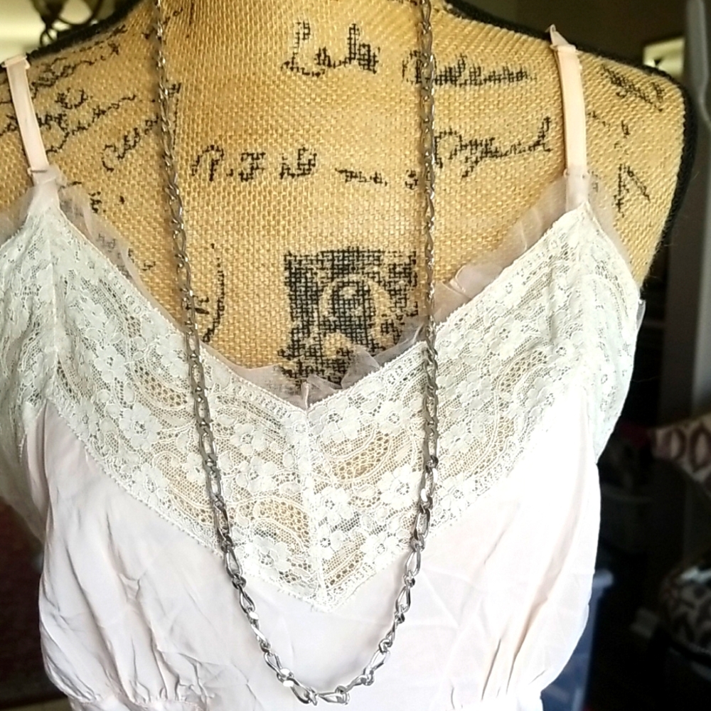 Monet Silvertone Paperclip Style Necklace